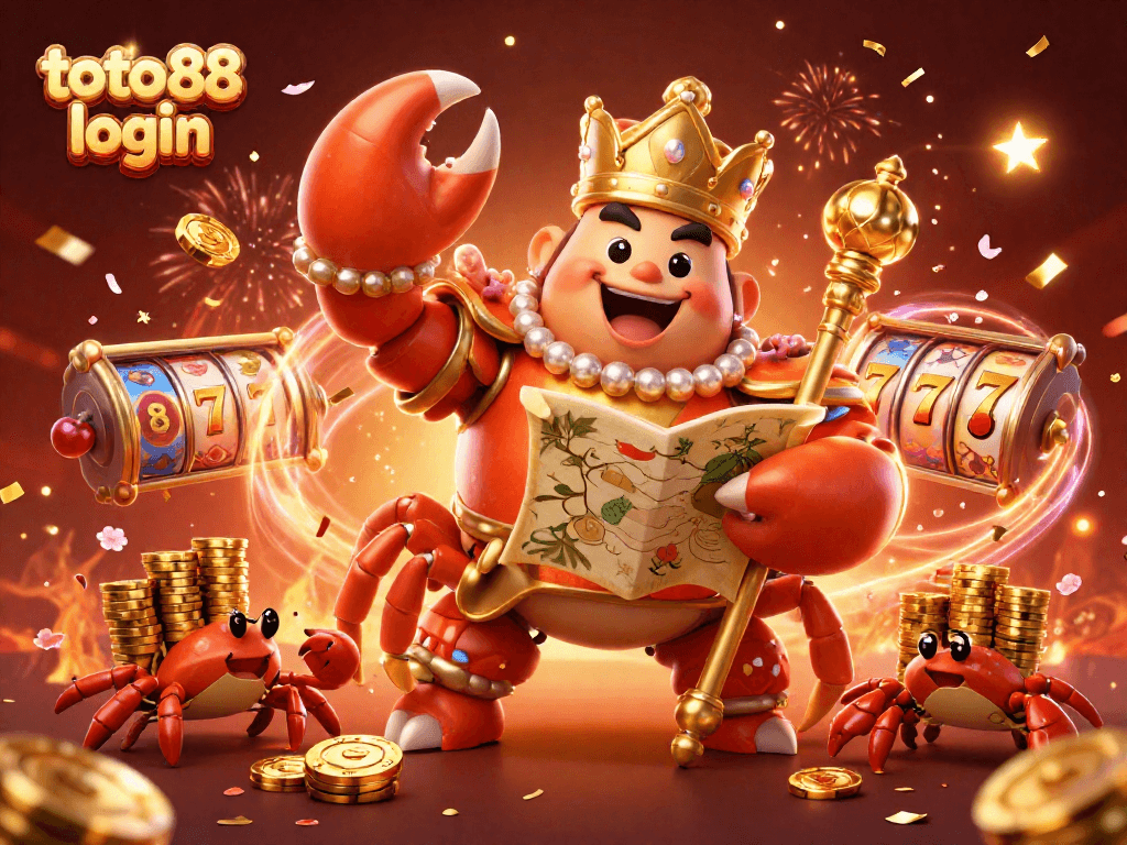 Join the excitement with toto 88 login in this ultra-detailed casino illustration showcasing golden crab emperors.