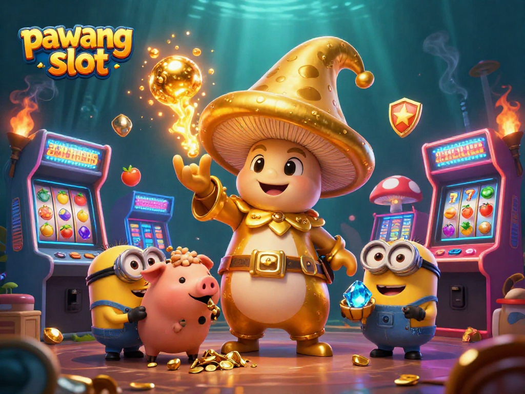 Permainan slot online di pawang slot dengan karakter unik dan elemen kasino menarik.